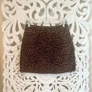 Vanilla Star Cheetah Print Corduroy Mini Skirt